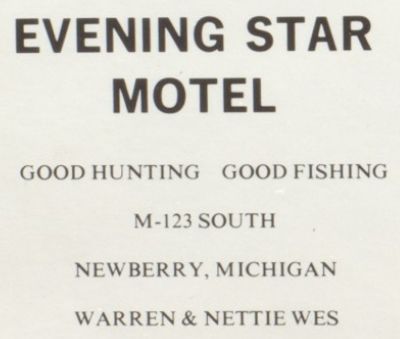 Evening Star Motel - 1974 Newberry High Yearbook Ad